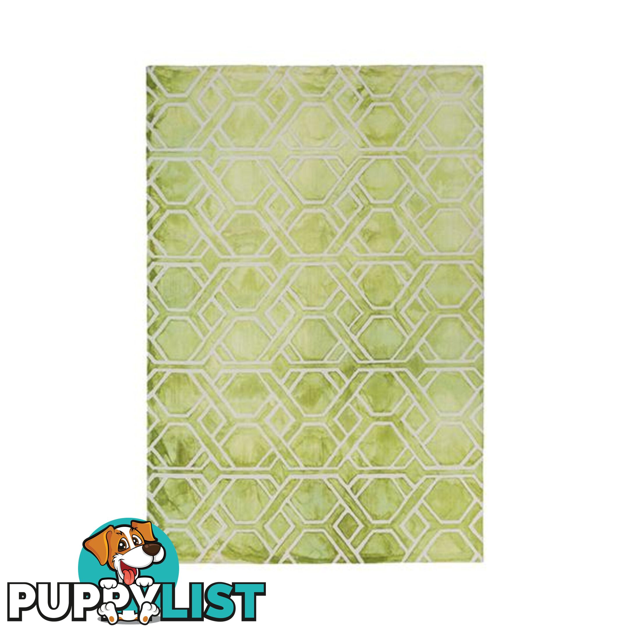 Labyrynth Green Polyester Rug - Unbranded - 787976631925