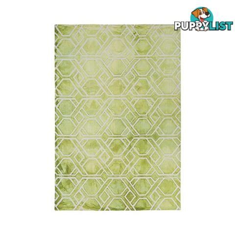 Labyrynth Green Polyester Rug - Unbranded - 787976631925