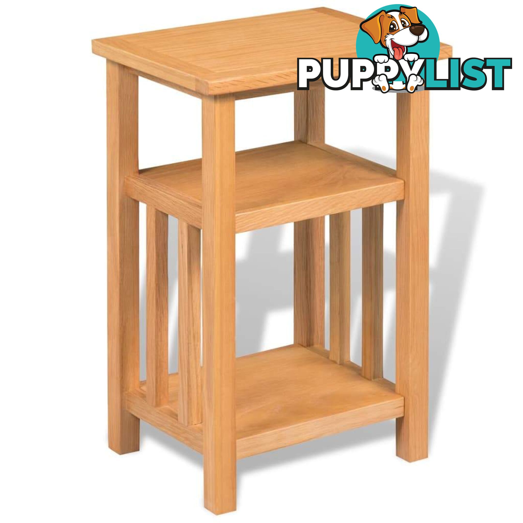 End Table With Magazine Shelf Solid Oak 27 x 35 x 55 Cm - Unbranded - 9476062042714