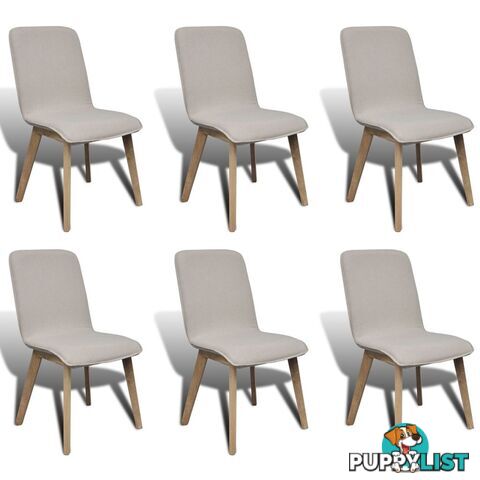 Dining Chairs With Oak Frame Fabric (6 Pcs) - Unbranded - 4326500438027