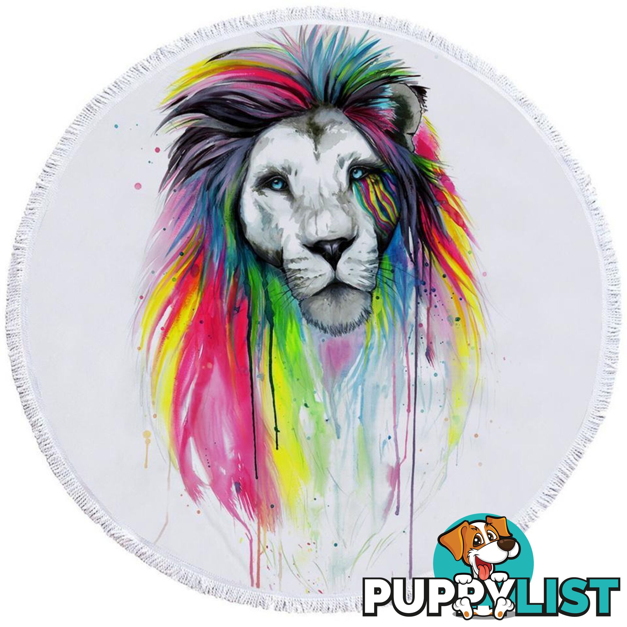 Stunning Colorful Lion Beach Towel - Towel - 7427046331845