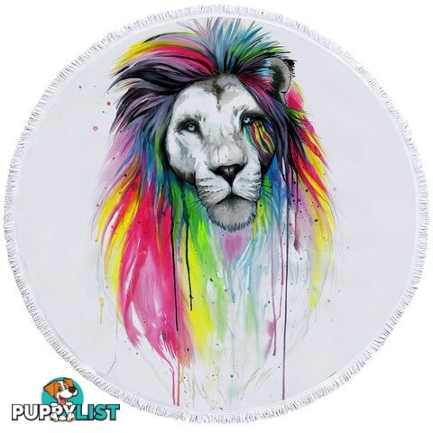 Stunning Colorful Lion Beach Towel - Towel - 7427046331845