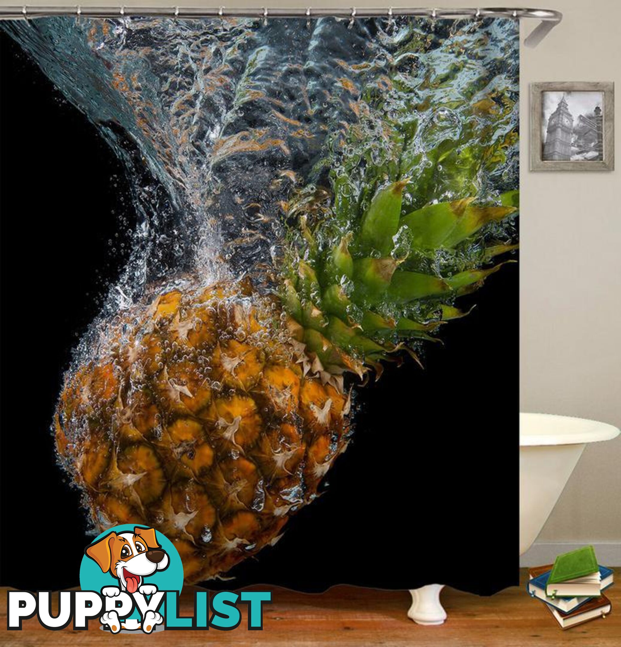 Sinking Pineapple Shower Curtain - Curtain - 7427046010061