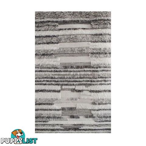 Contemporary Boho Dark Grey Wool Rug - Unbranded - 7427005874796