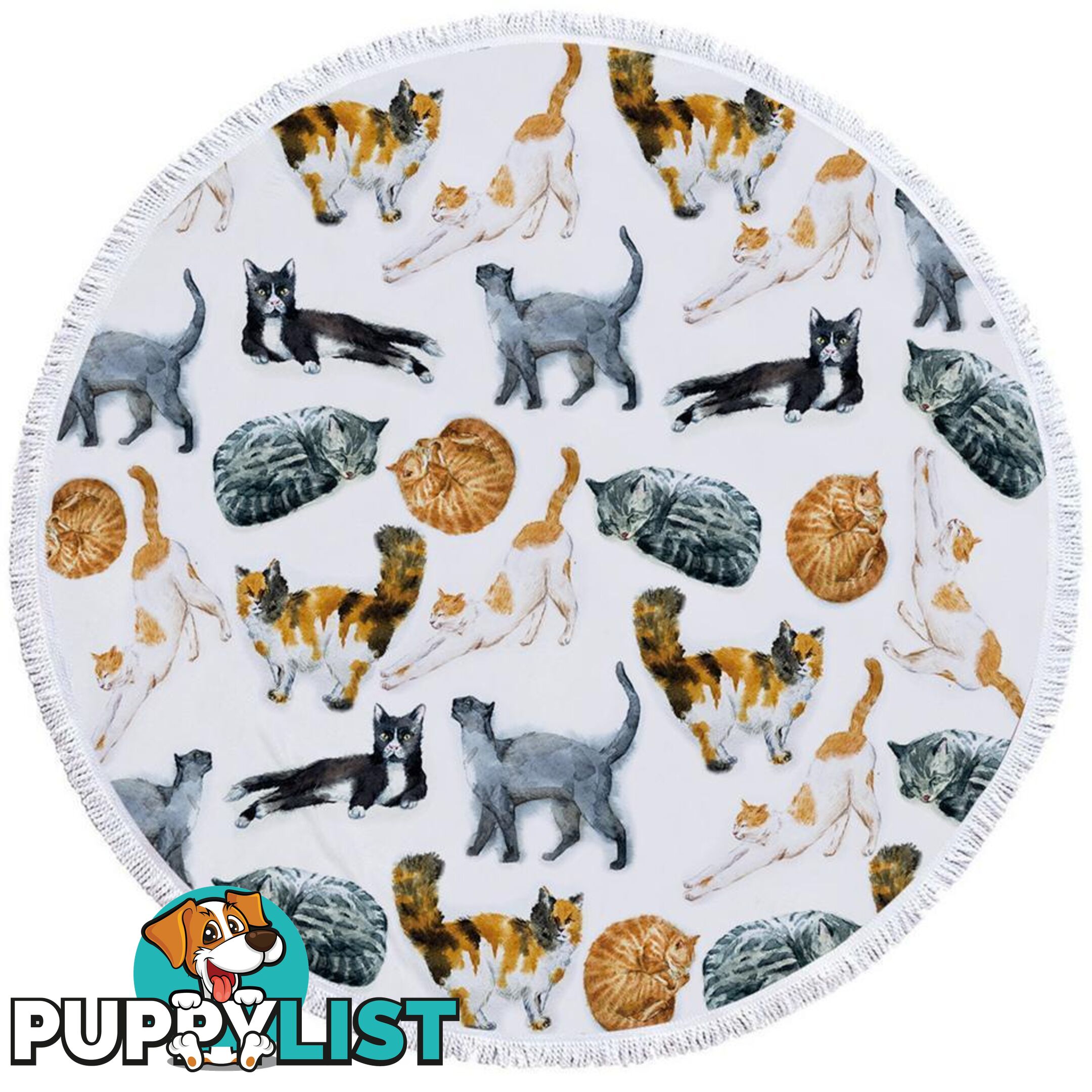 Cats Pattern Beach Towel - Towel - 7427046321754