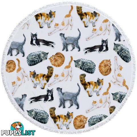 Cats Pattern Beach Towel - Towel - 7427046321754