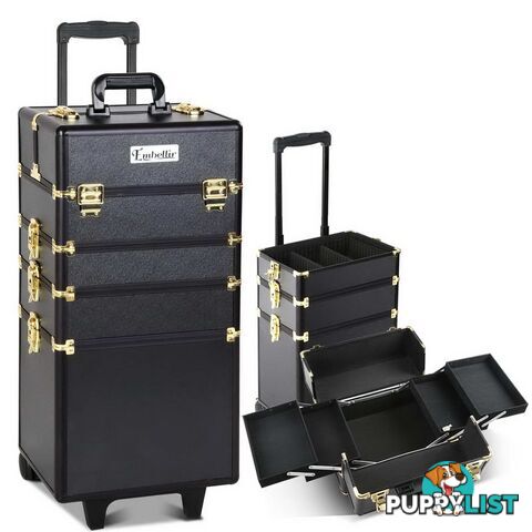 7 in 1 Make Up Cosmetic Beauty Case â Black & Gold - Embellir - 4344744403724