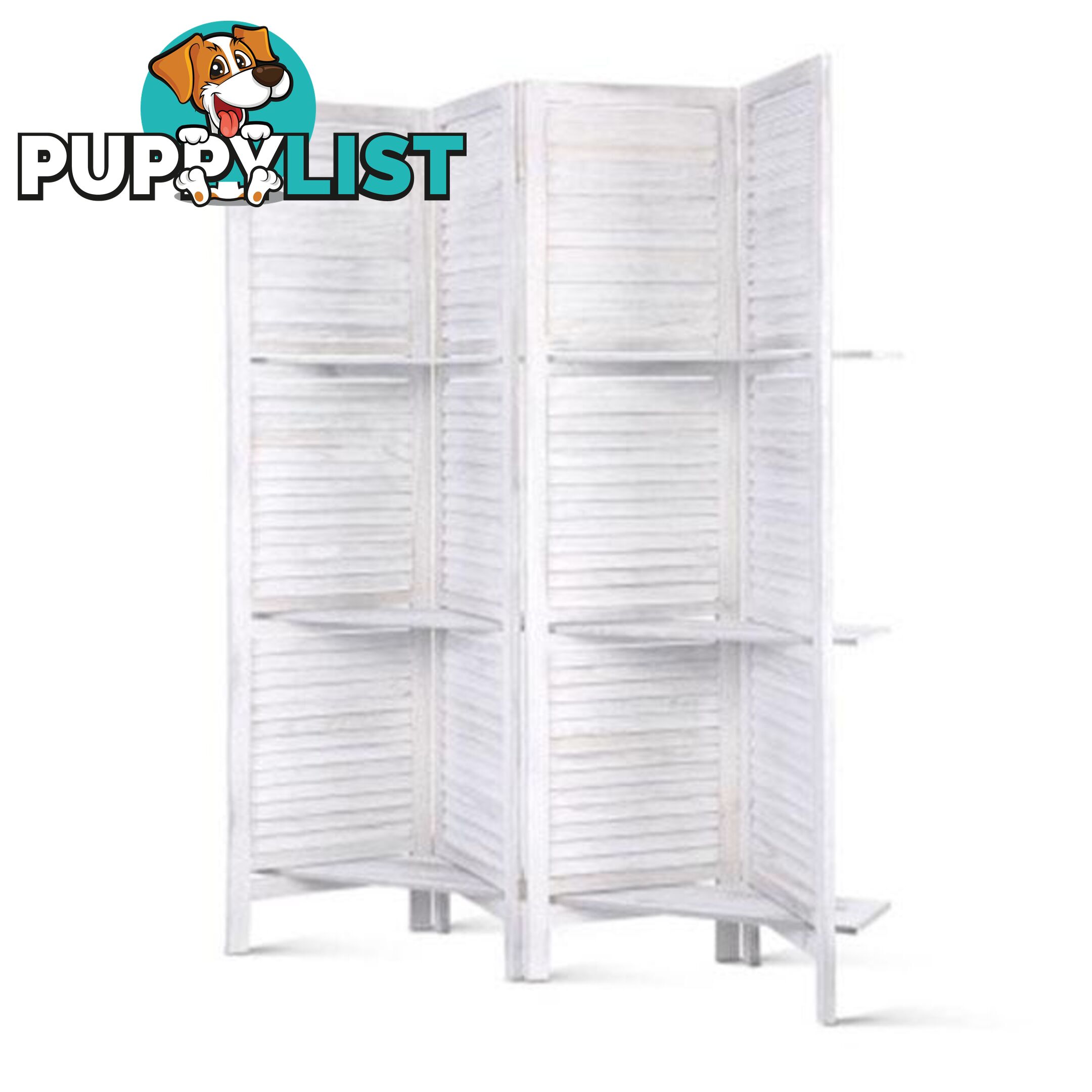 Room Divider Privacy Screen Foldable Partition Stand 4 Panel White - Artiss - 9350062190838