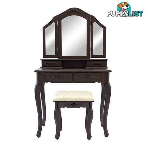 Dressing Table 4 Drawers 3 Mirrors - La Bella - 9352338009424