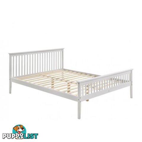 Wooden Bed Frame Queen White - Unbranded - 7427046168588