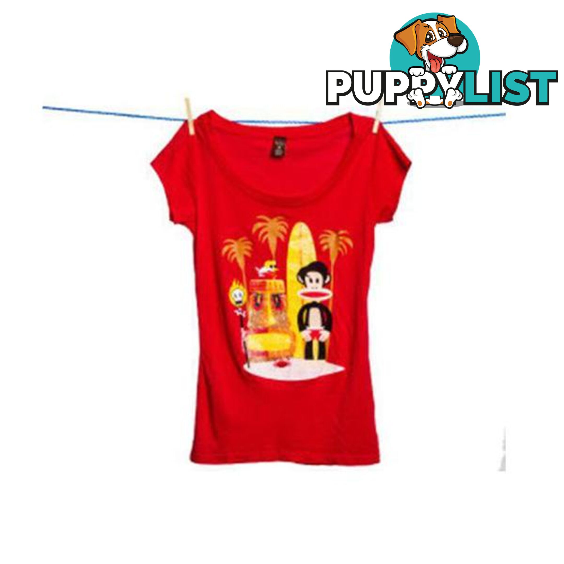 Paul Frank Julius Hawaiian Surfer Tee (Red) - Paul Frank - 4326500379399