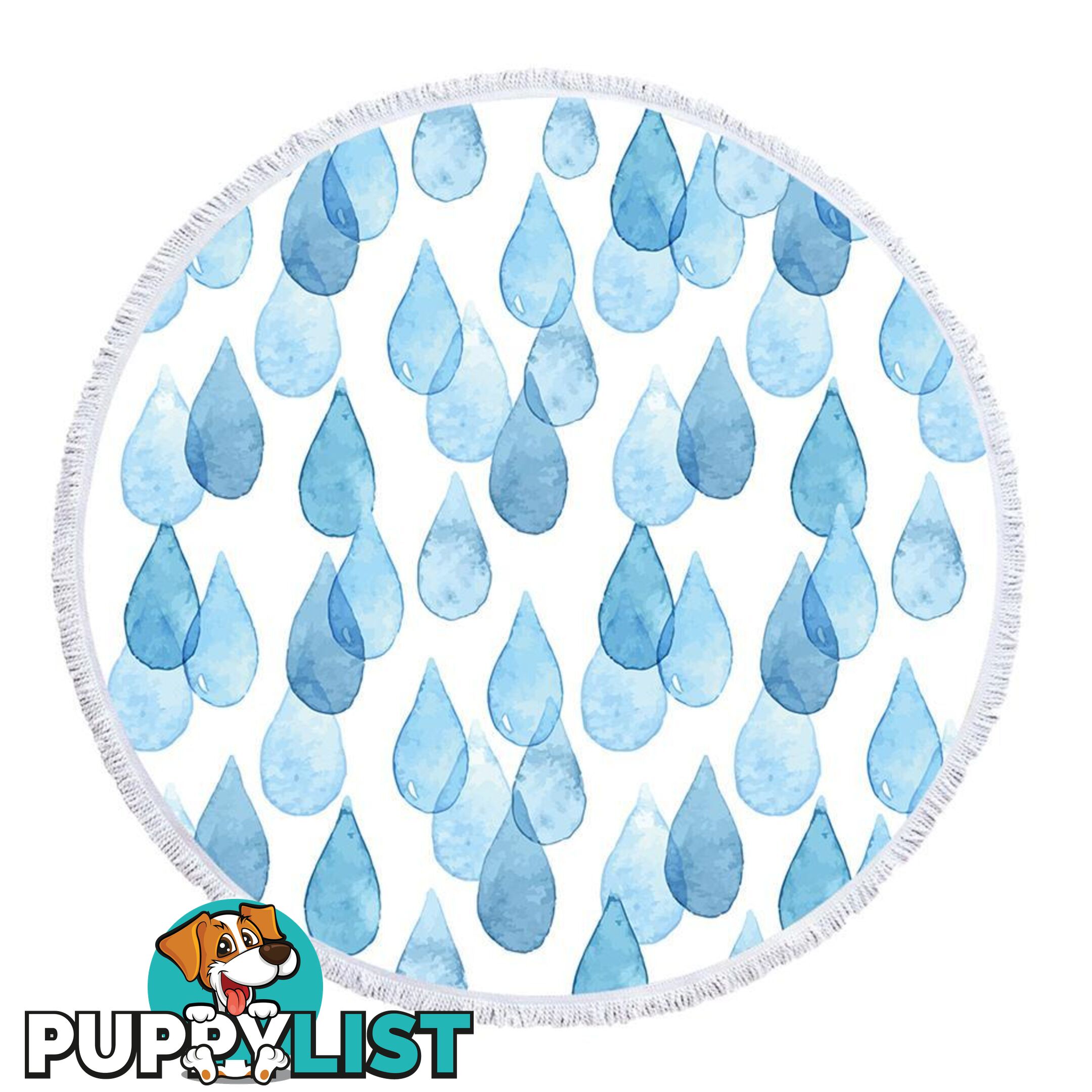 Blue Rain Drops Beach Towel - Towel - 7427046334150