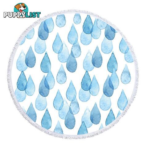 Blue Rain Drops Beach Towel - Towel - 7427046334150