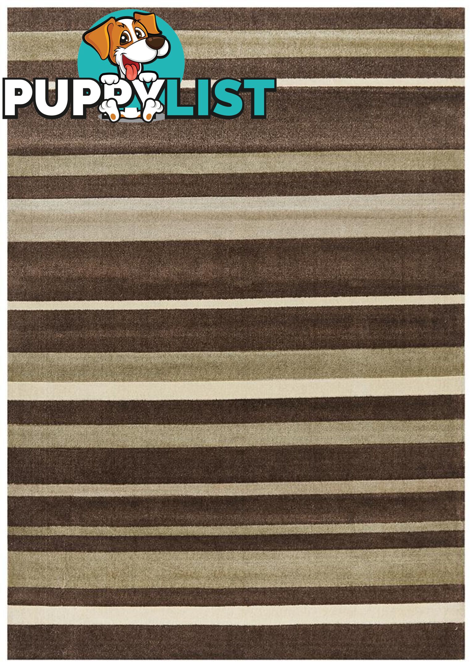 City Stylish Stripe Brown Beige Rug - Unbranded - 7427046239110