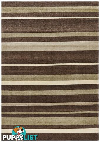 City Stylish Stripe Brown Beige Rug - Unbranded - 7427046239110