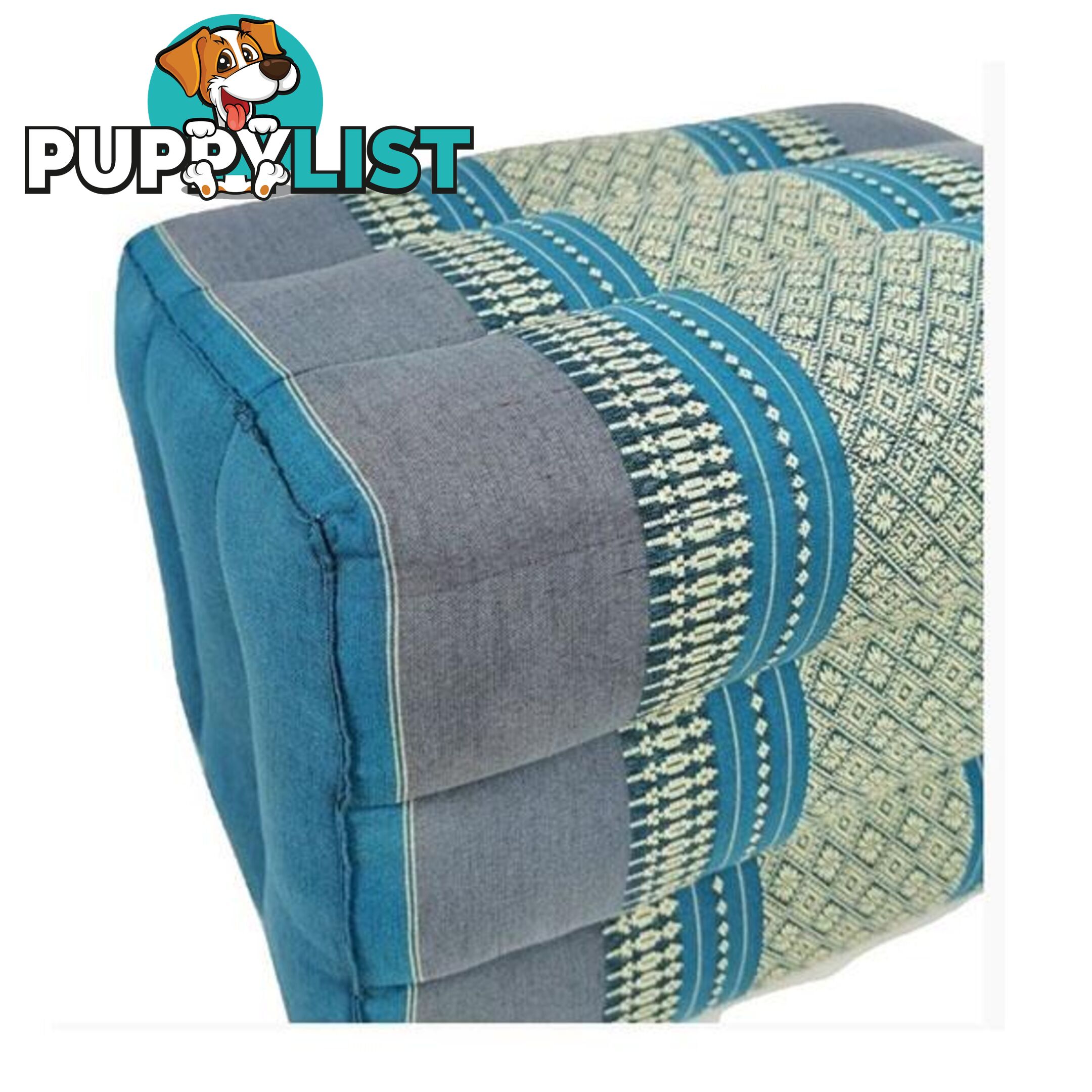 Ottoman Pouf 40Cm Thai Fabric Natural Kapok Filled - Mango Trees - 9476062142018