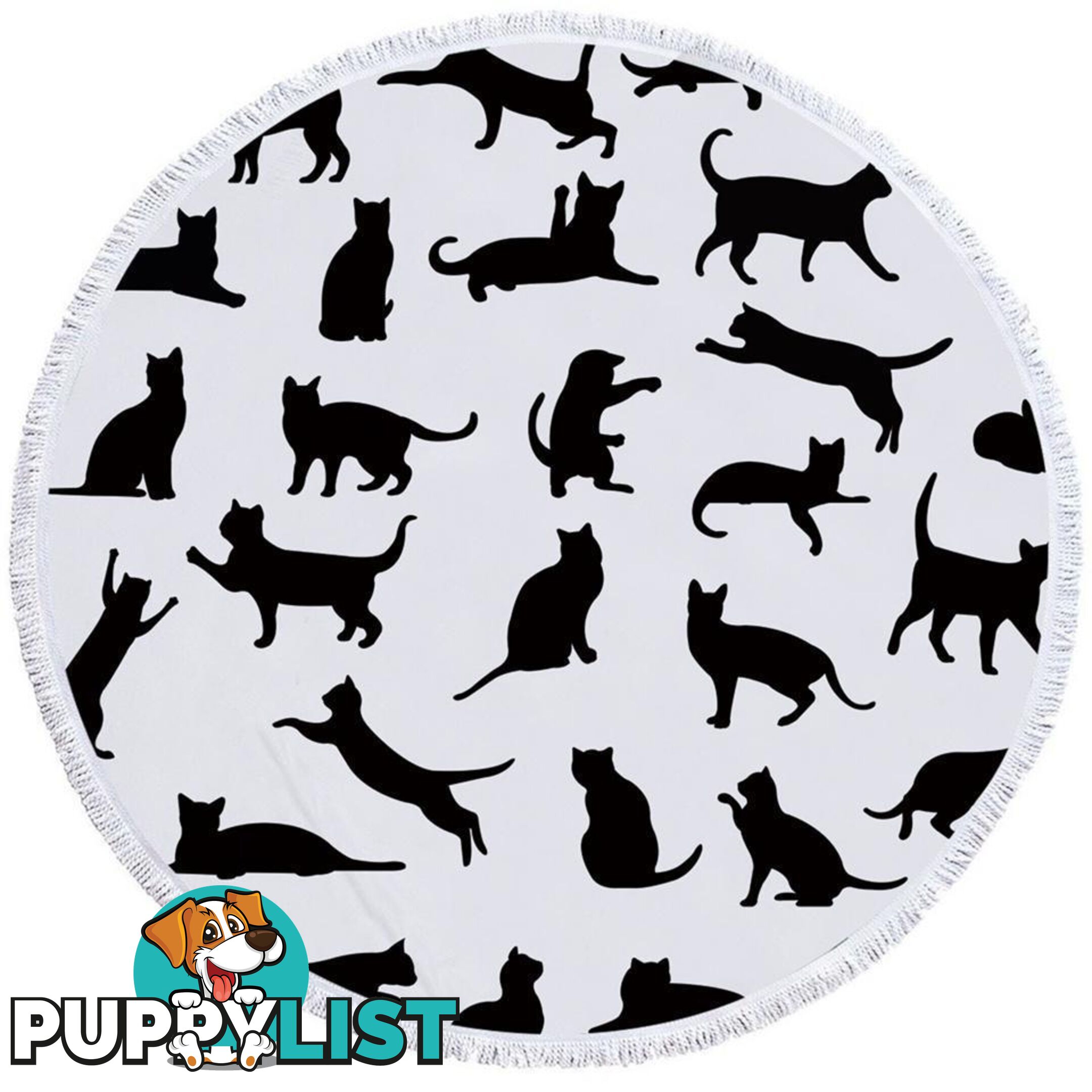 Cats Silhouettes Beach Towel - Towel - 7427046307093