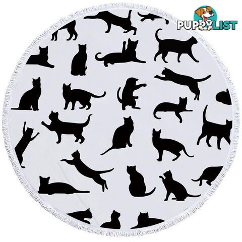 Cats Silhouettes Beach Towel - Towel - 7427046307093