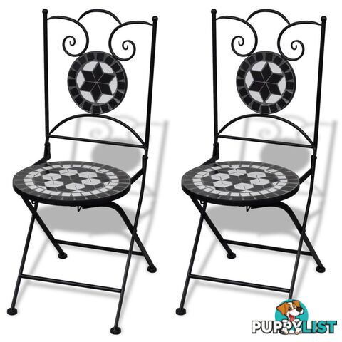 Mosaic Bistro Chair - Black / White (Set of 2) - Unbranded - 4326500415929