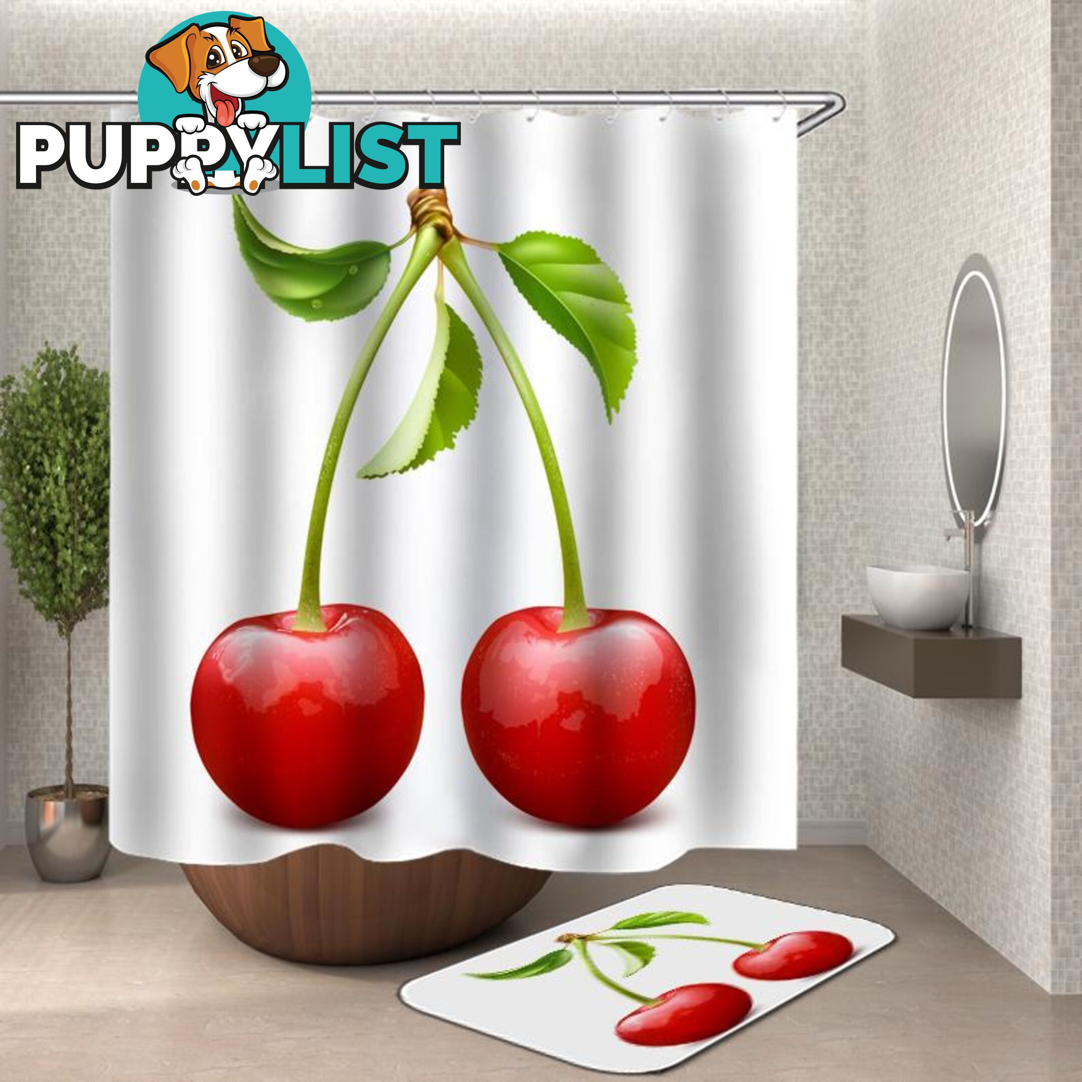 Cherry Shower Curtain - Curtain - 7427046127288