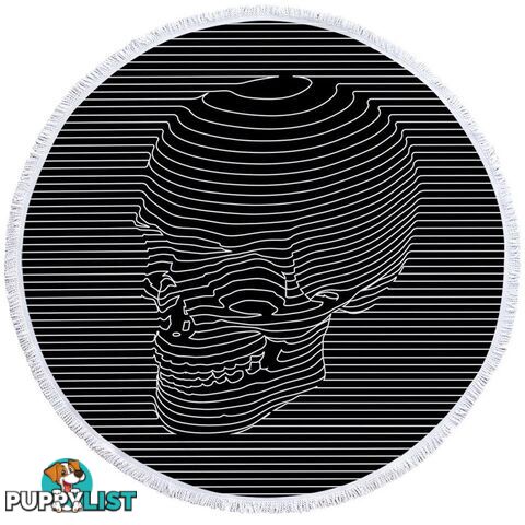 Striped 3D Skull Beach Towel - Towel - 7427046307895