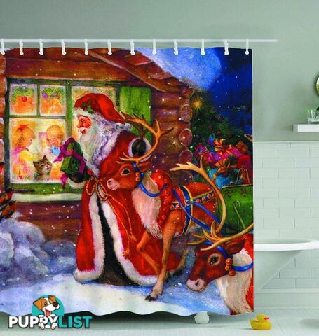 Christmas Vintage Painting Shower Curtain - Curtain - 7427046019255