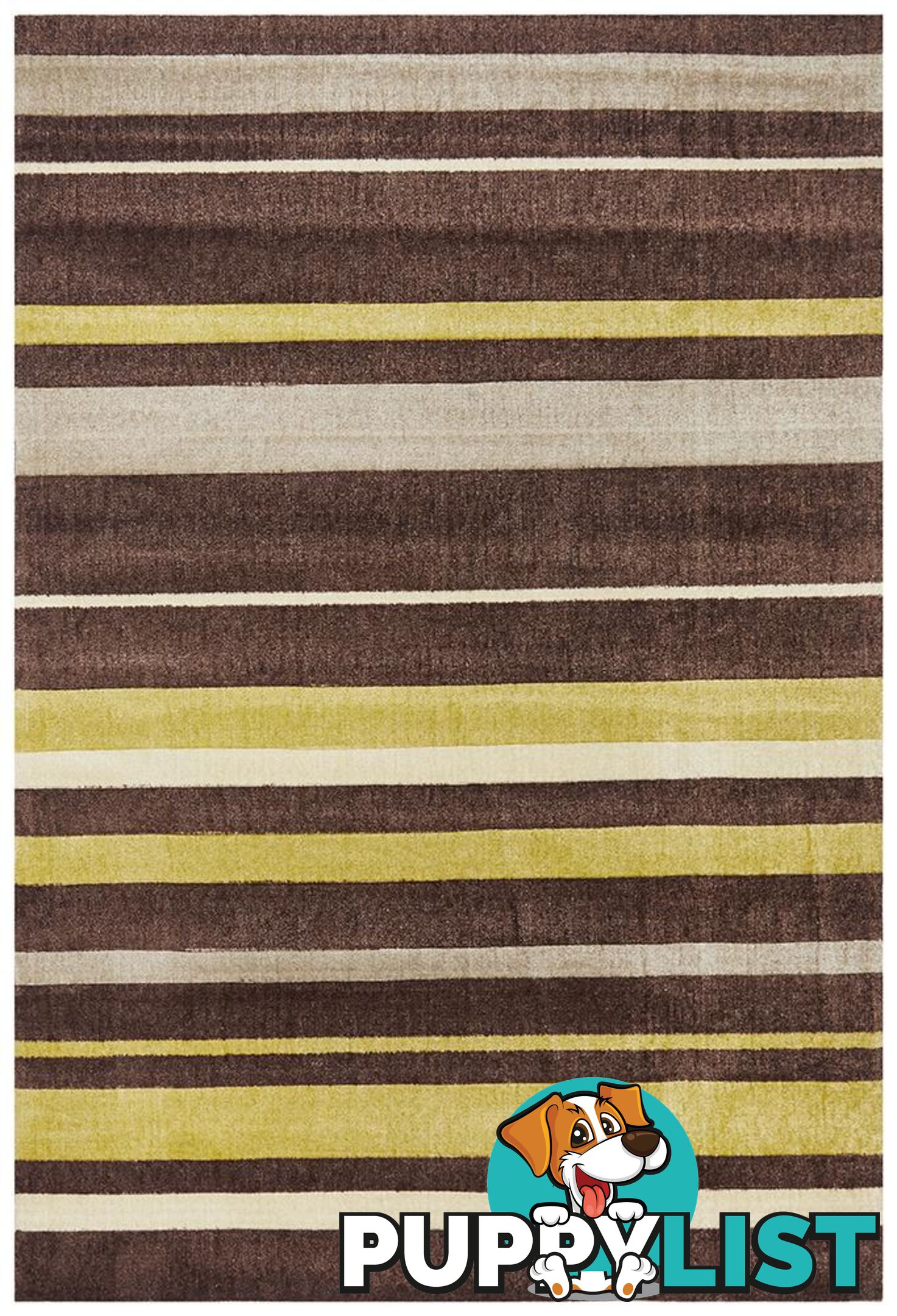 City Stylish Stripe Brown Green Rug - Unbranded - 7427046239547