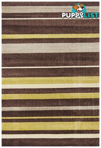 City Stylish Stripe Brown Green Rug - Unbranded - 7427046239547