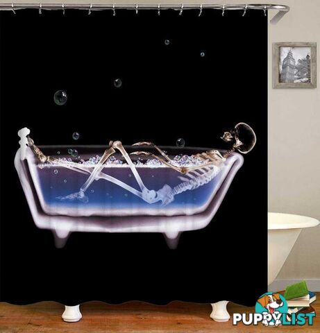 Skeleton Bath Time Shower Curtain - Curtains - 7427046059442