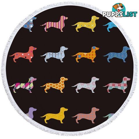 Multi Pattern Dachshund Dogs Beach Towel - Towel - 7427046311205