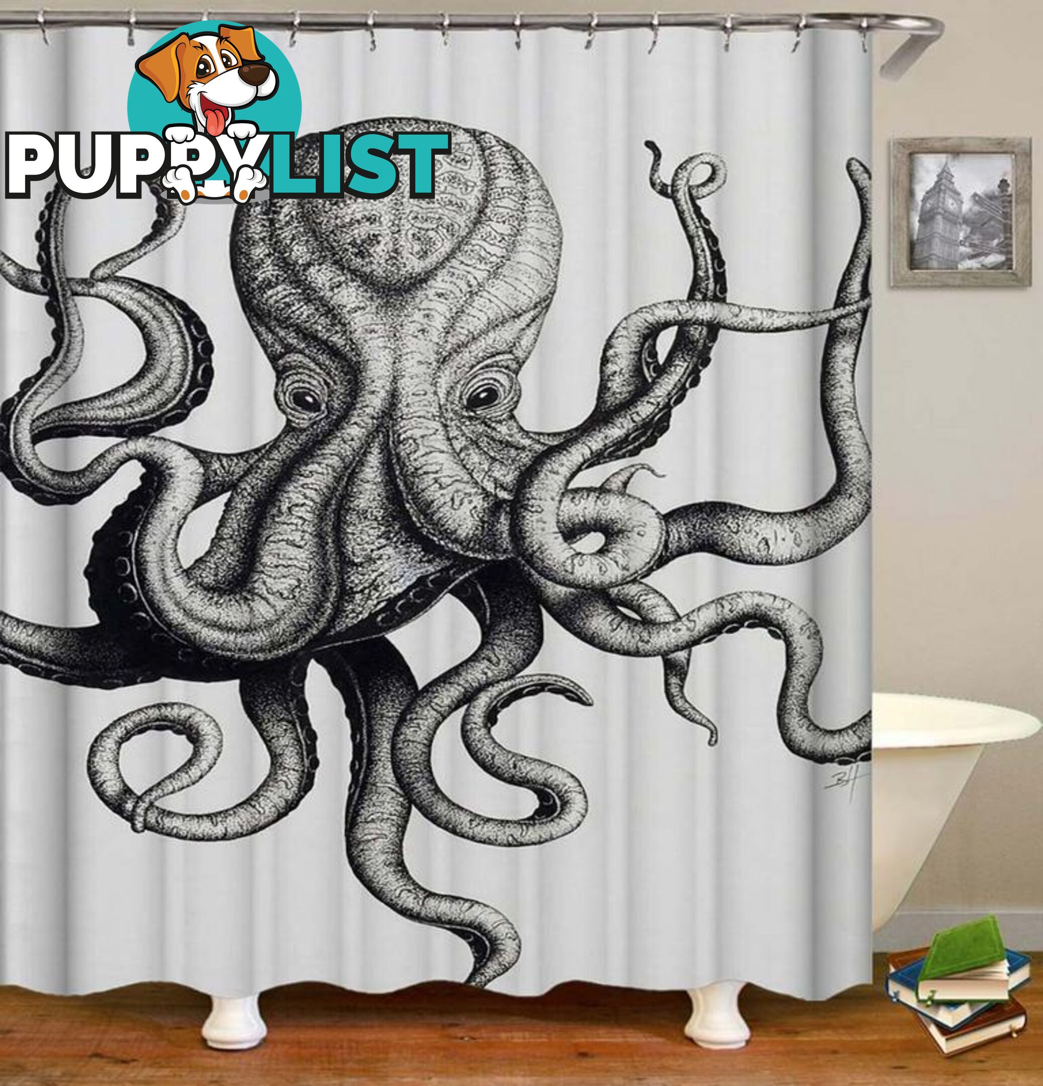 Frightening Octopus Shower Curtain - Curtain - 7427046134682