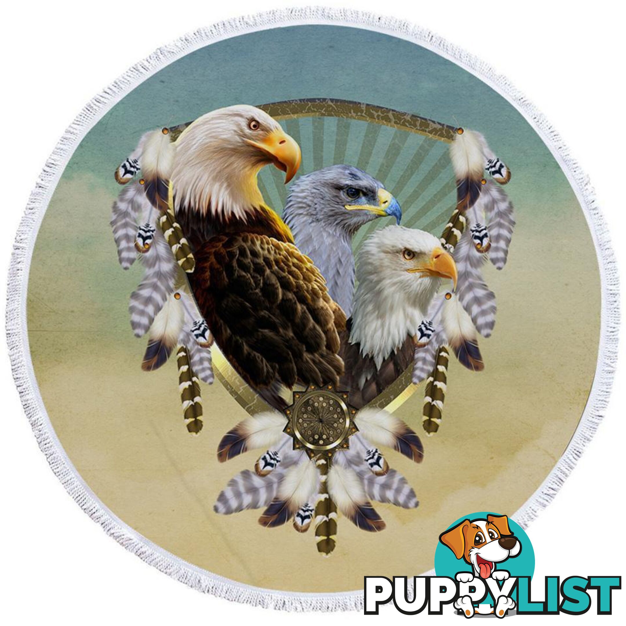 American Eagles Dream Catcher Beach Towel - Towel - 7427046314404