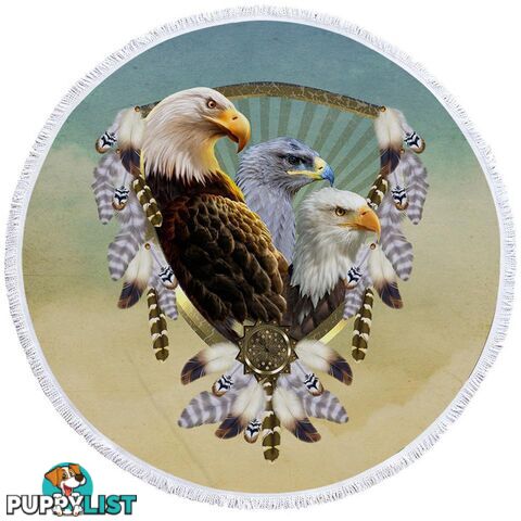 American Eagles Dream Catcher Beach Towel - Towel - 7427046314404