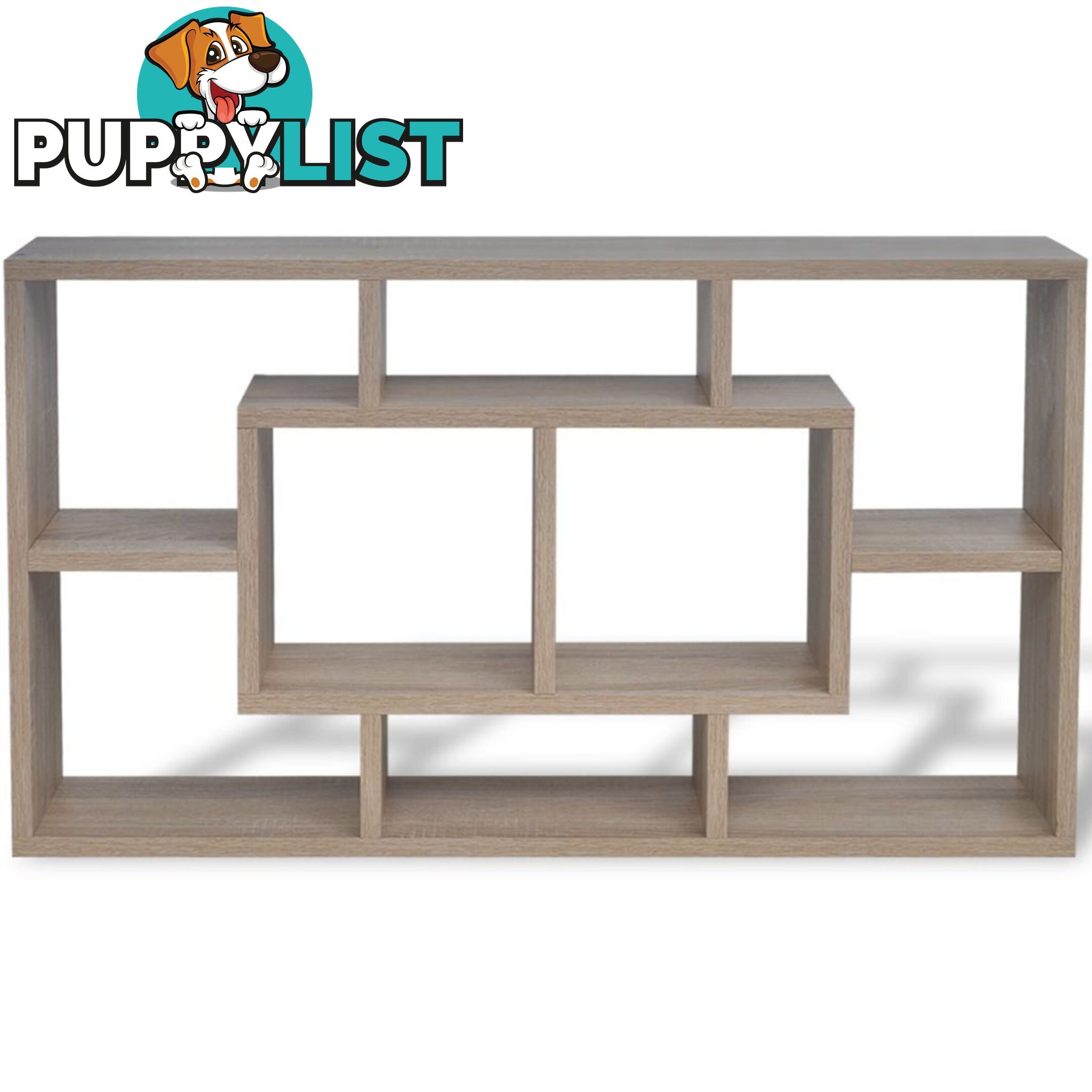 Floating Wall Display Shelf 8 Compartments - Oak Colour - Unbranded - 4326500435071