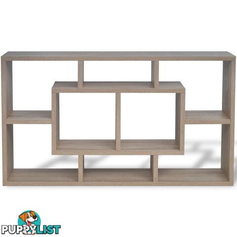 Floating Wall Display Shelf 8 Compartments - Oak Colour - Unbranded - 4326500435071