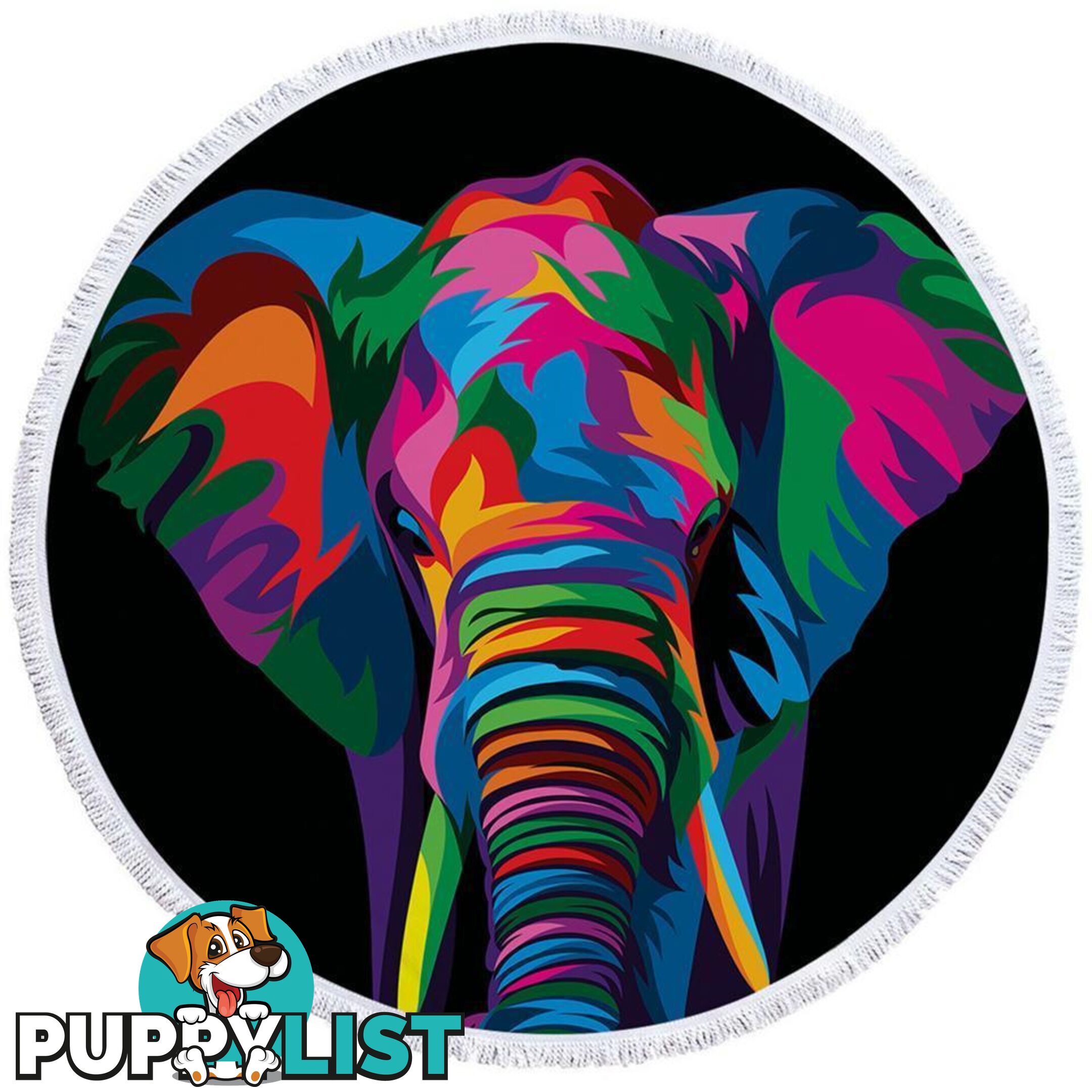 Colorful Elephant Beach Towel - Towel - 7427046323666