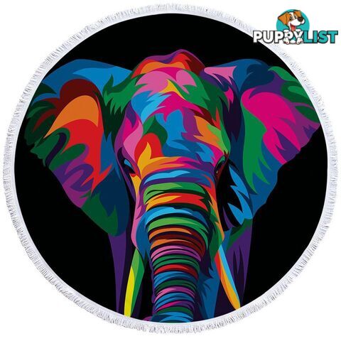 Colorful Elephant Beach Towel - Towel - 7427046323666