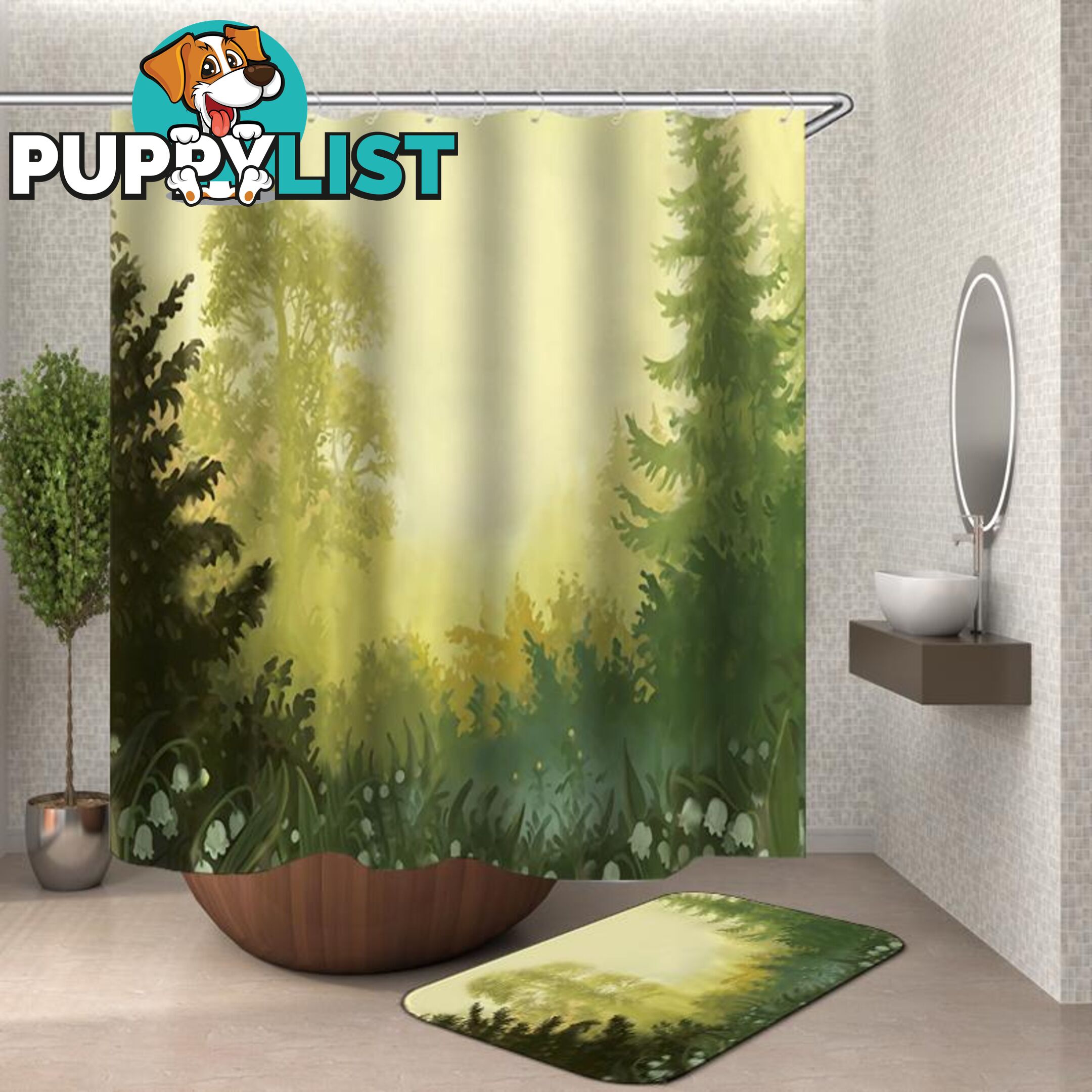 Forest Shower Curtain - Curtain - 7427046121231