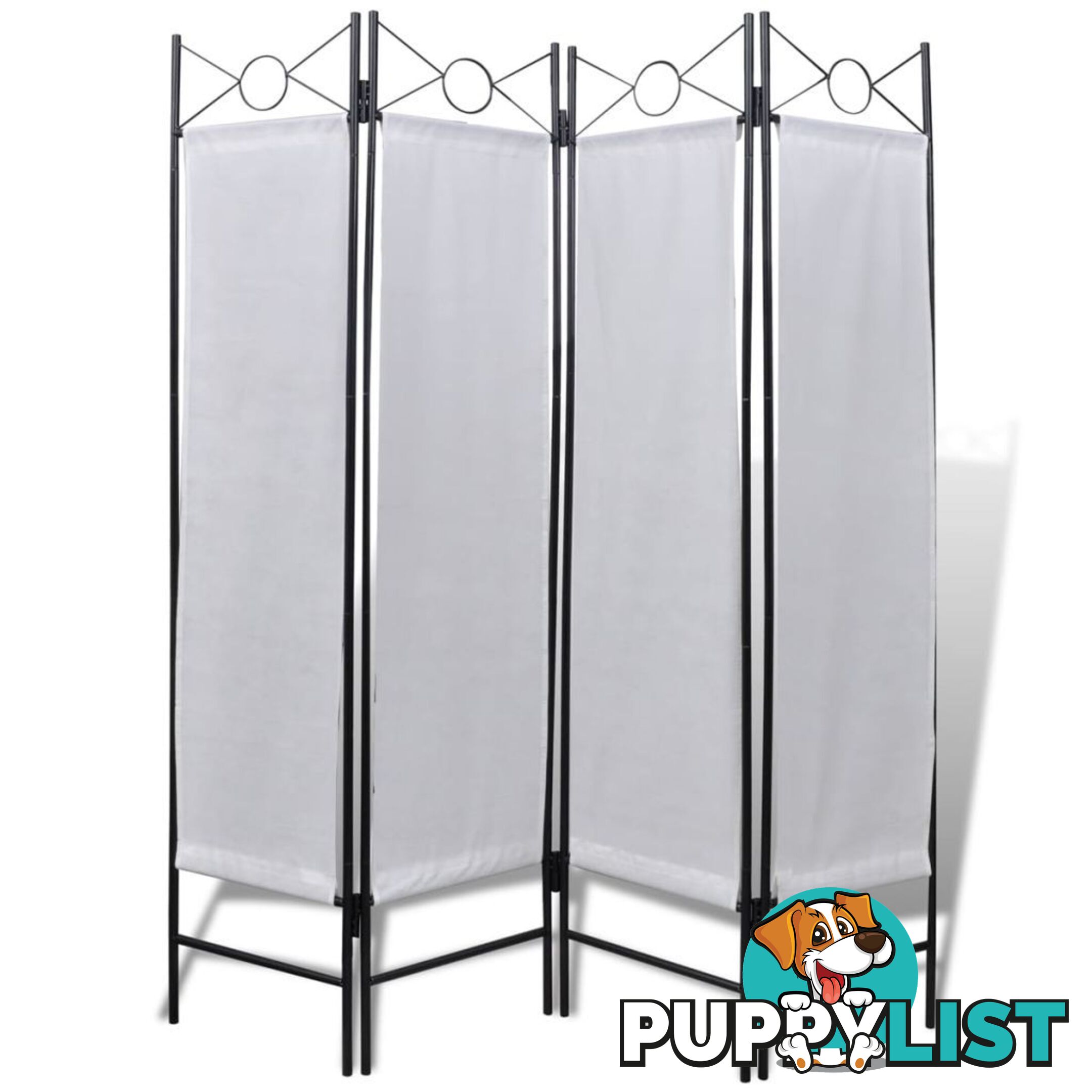 4-Panel Room Divider Privacy Folding Screen 160 x 180 Cm - White - Unbranded - 4326500430533