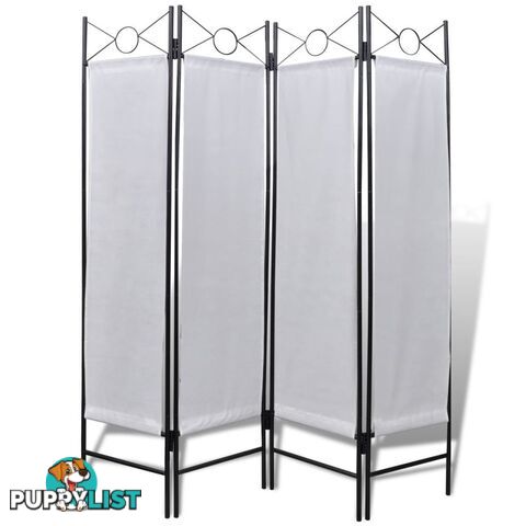 4-Panel Room Divider Privacy Folding Screen 160 x 180 Cm - White - Unbranded - 4326500430533