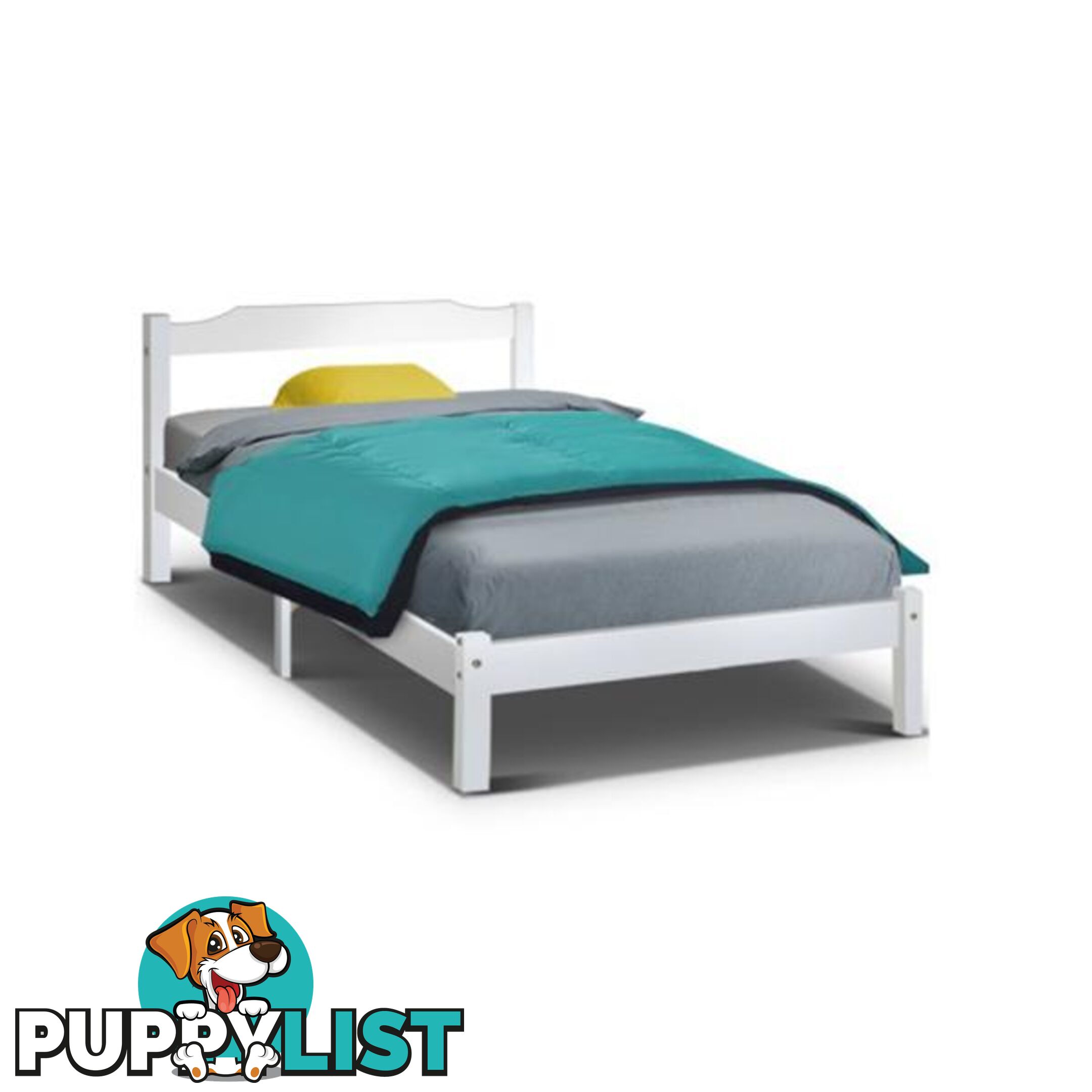 Artiss King Single Wooden Frame Mattress Base Timber Platform White - Artiss - 9350062237250