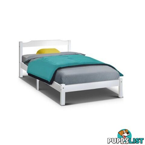 Artiss King Single Wooden Frame Mattress Base Timber Platform White - Artiss - 9350062237250