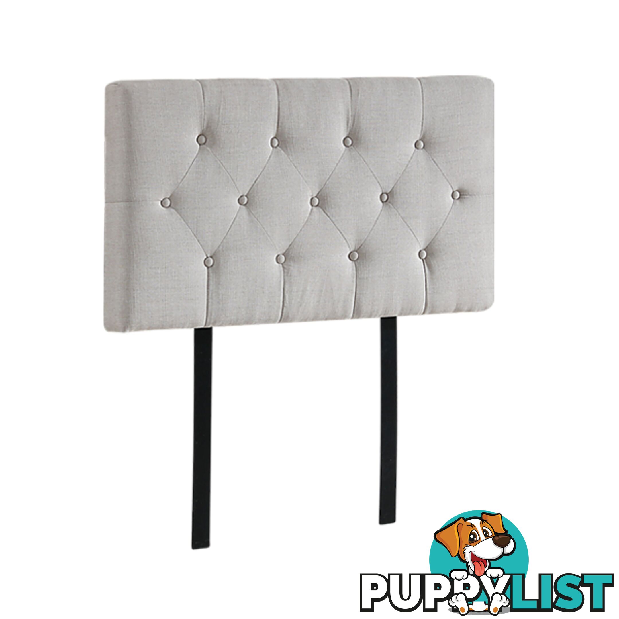 Fabric Headboard Beige Single - Headboard - 7427046145299