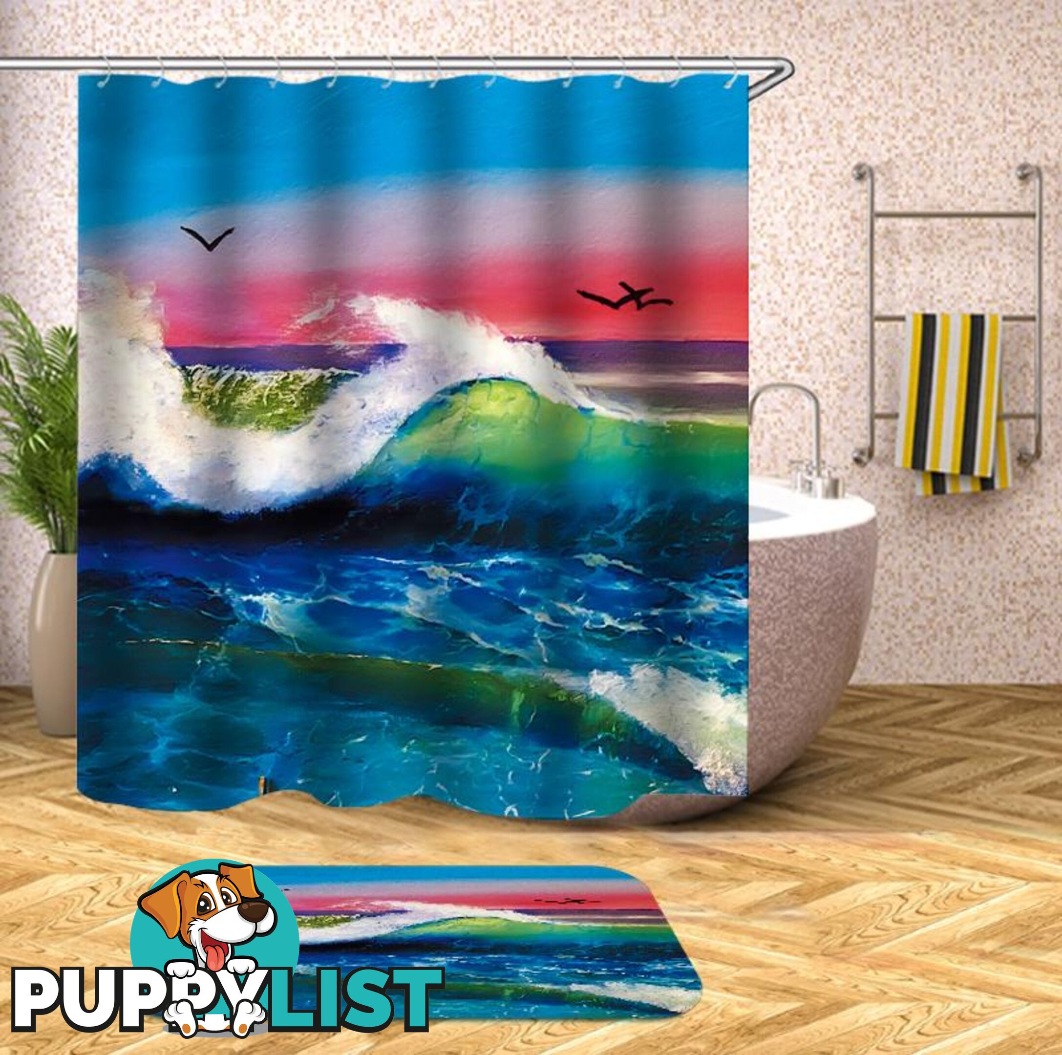 Ocean's Colorful Horizon Shower Curtain - Curtain - 7427045942622