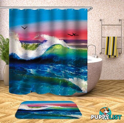 Ocean's Colorful Horizon Shower Curtain - Curtain - 7427045942622