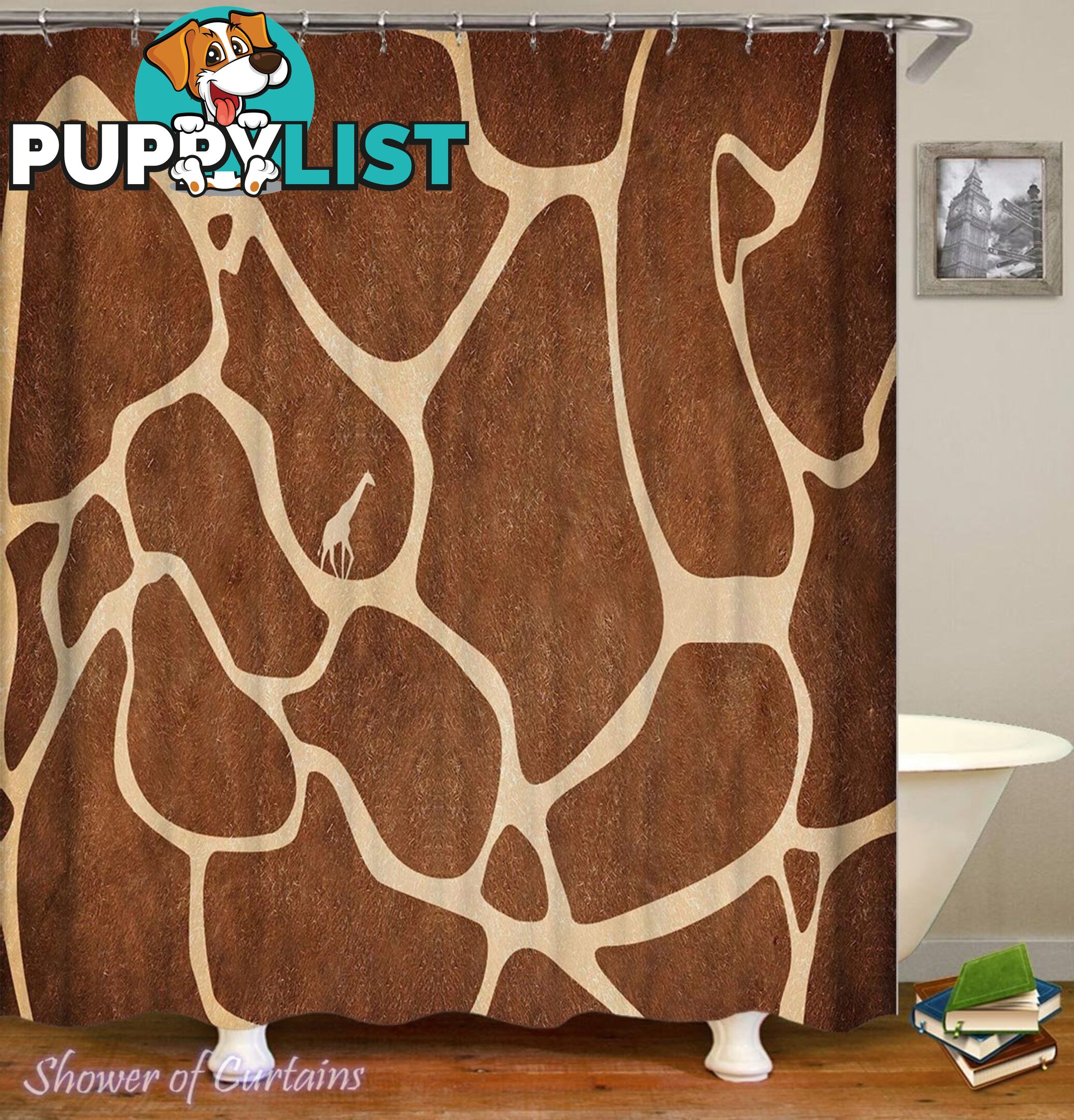 Giraffe Pattern Shower Curtain - Curtain - 7427046287395