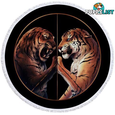 Tigers Fight Beach Towel - Towel - 7427046329293