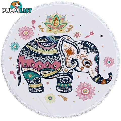 Cute Oriental Elephant Beach Towel - Towel - 7427046311656