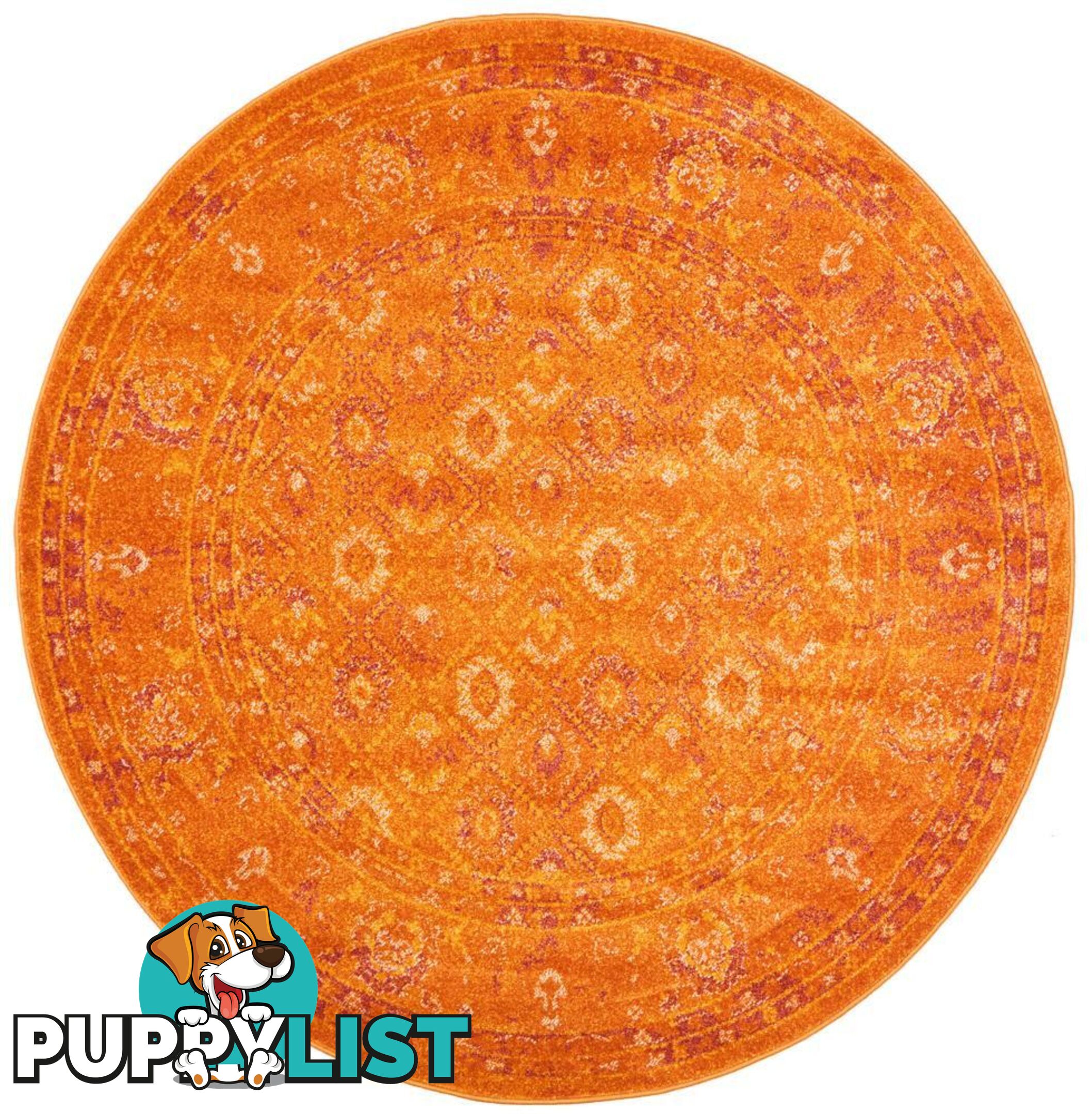 Radiance Burnt Orange Round Rug - Unbranded - 9375321886871