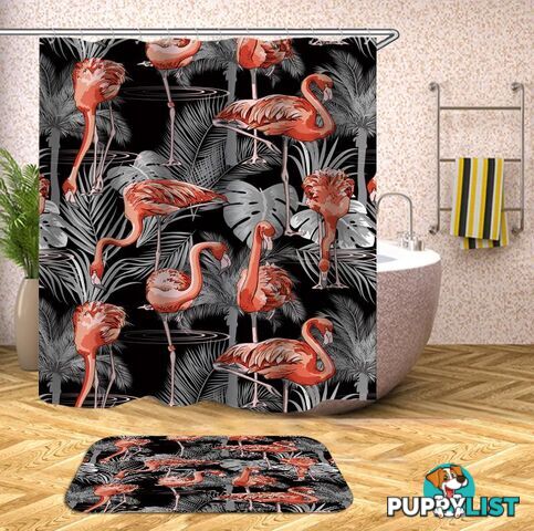 Flamingos In The Dark Shower Curtain - Curtain - 7427046087827